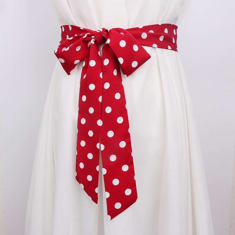 丝巾腰带女装饰j连衣裙牛仔裤时尚配饰波点布条飘带系带打结丝带