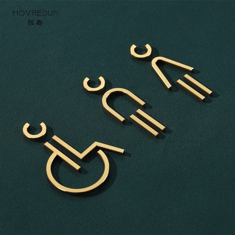 个性洗手间金属铝标识牌酒店民宿男女卫生间wc残疾人无障碍厕所门