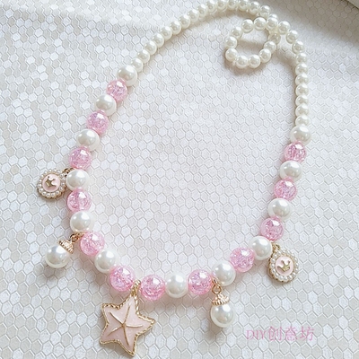 女童项链锁骨颈链公主首饰品女孩仿珍珠项链手链儿童宝宝礼物套装