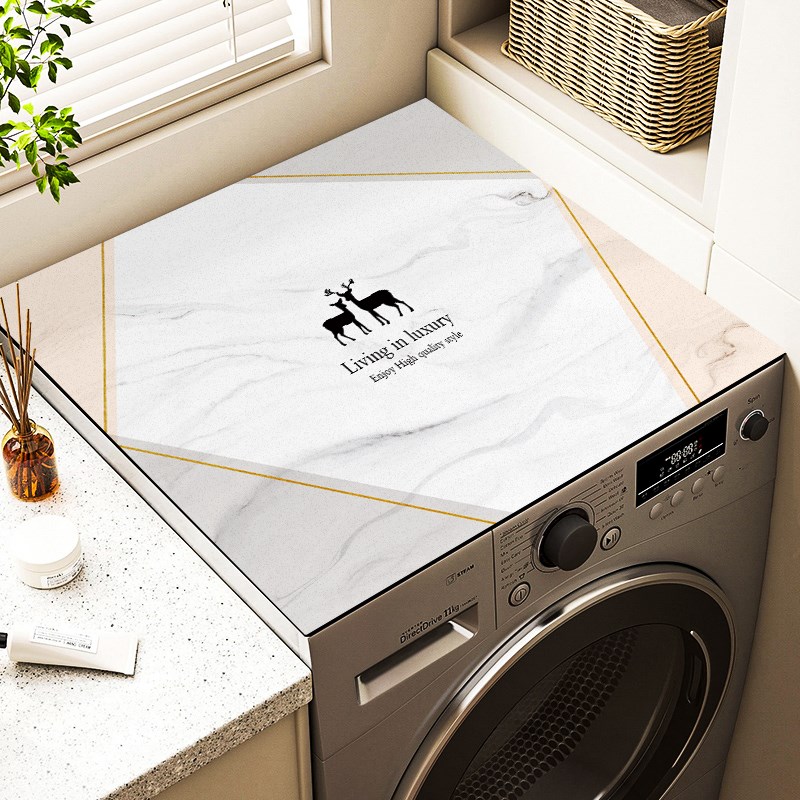 滚筒式洗衣机防尘罩上方盖垫双开门冰箱顶微波炉盖布硅藻泥吸水垫