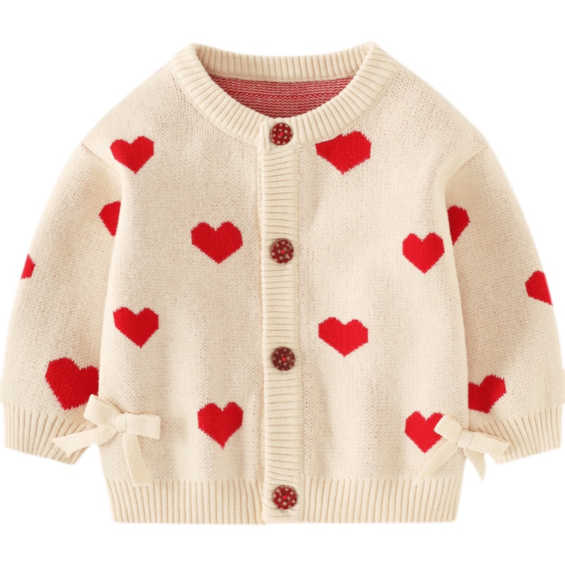儿童针织开衫纯棉毛衣外套秋装婴儿女孩上衣女宝宝女童春秋针织衫