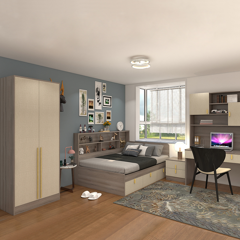 柯诺适家儿童收纳单人床1米2可储物榻榻米床小户型简约箱体靠墙床