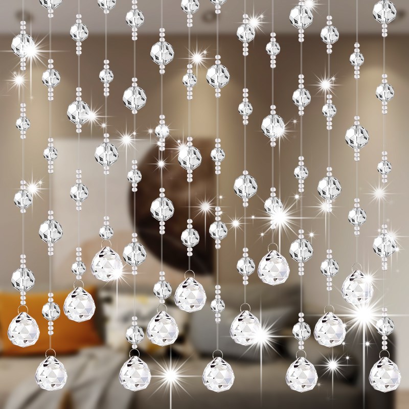 珠帘门帘水晶屏风隔断入户门对门玄关卧室珠子挂帘厨房吊帘免打孔