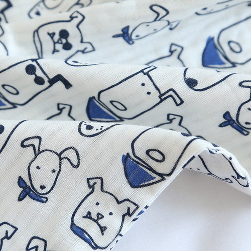 可爱卡通春夏薄款儿童睡衣男童纯棉纱布长袖短袖长裤三件套家居服