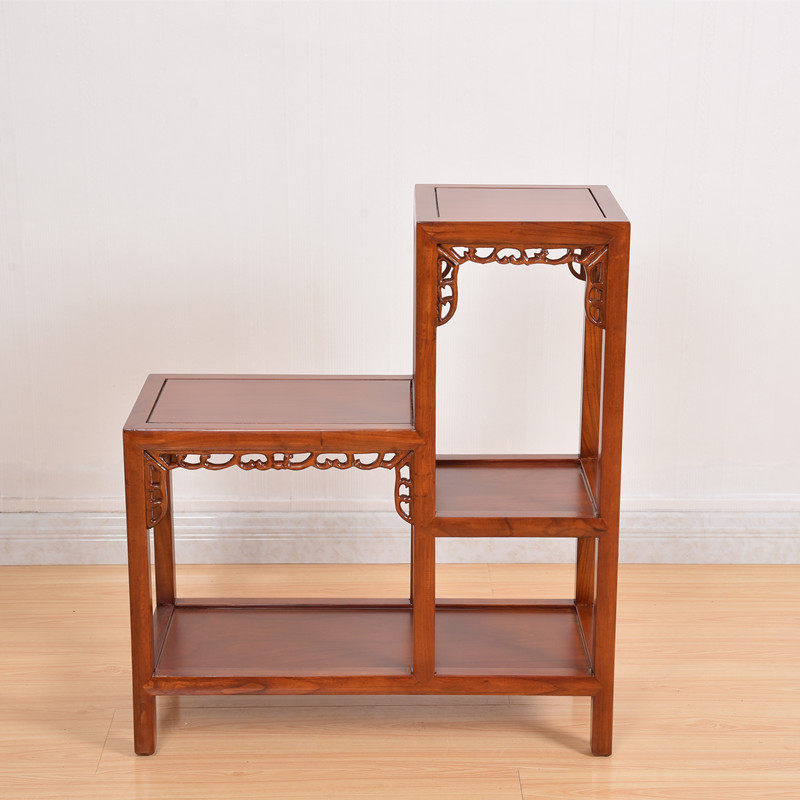 花架实木多层客厅中式榆木木制欧式木质花盆架子阳台落地式置物架