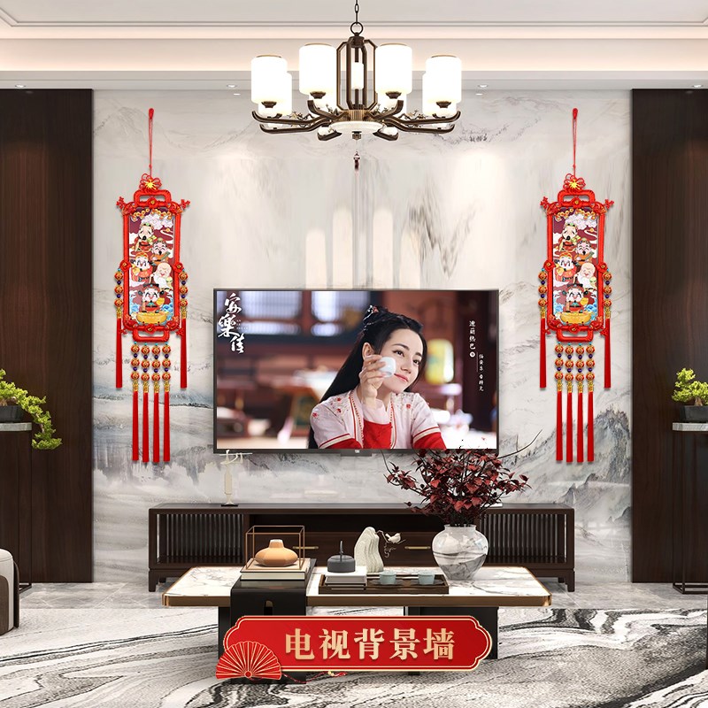 高档中国结挂件彩雕桃木福字大号背景墙玄关挂饰装饰壁挂乔迁喜庆