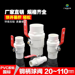 PVC不锈钢手柄球阀 开关 阀门 闸阀20 25 32 40 50 63 75 90 110