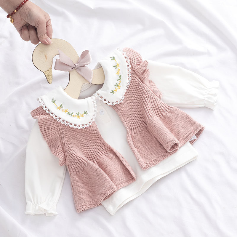 女童打底衫纯棉新生婴儿T恤长袖女童衬衣公主白色绣花翻领娃娃衫,童装/婴儿装/亲子装,T恤,淘宝优惠券,粉丝福利购,淘宝优惠卷