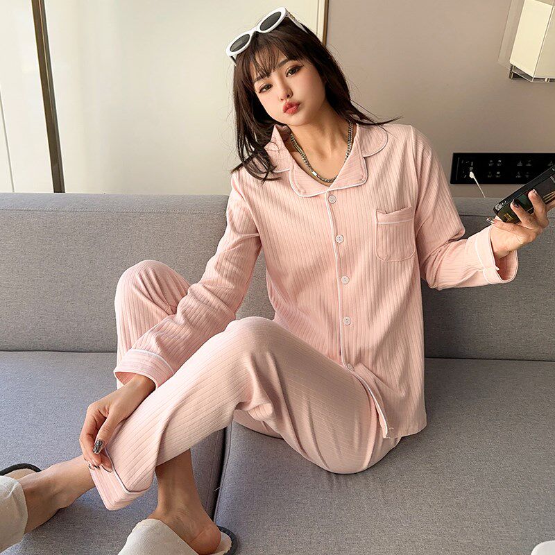 春季小个子纯棉睡衣女145矮个子春秋休闲全棉甜美家居服套装150cm