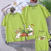 创意卡通全家装 亲子装 潮母女母子装 T恤一家三口四口上衣短袖 夏装