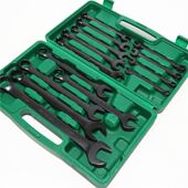 14件套开口梅花两用扳手五金汽机修家用工具电泳黑色呆口扳手大全