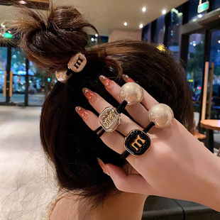 高端头绳丸子头发圈珍珠发饰2024东大门新款发绳女扎马尾韩国头饰