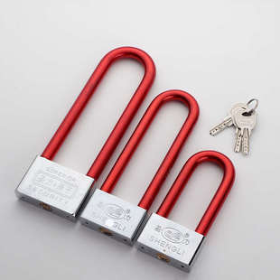 双开分体锁圣力挂锁长梁铜芯家用防盗锁门柜子把手锁自行车摩托车