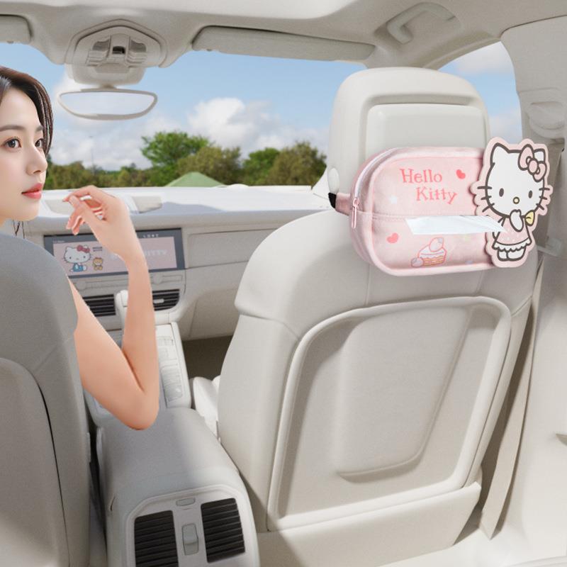 车载纸巾盒可爱卡通抽纸盒汽车车用纸巾袋创意挂式家用纸巾收纳盒