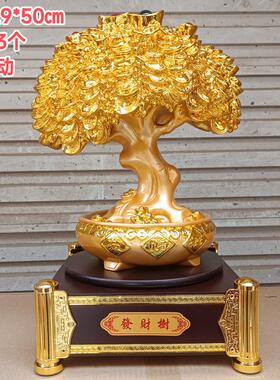 发财树镀金色摇钱树树脂工艺品摆件办公吧台酒柜开业家居装饰礼品