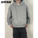 宽松简约上衣 卫衣男加厚休闲百搭帽衫 AWRB美式 复古cleanfit短款