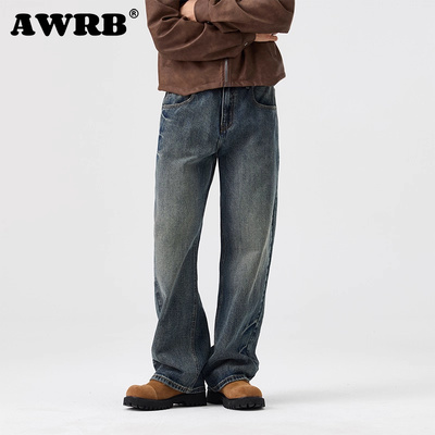 AWRB美式复古水洗牛仔裤