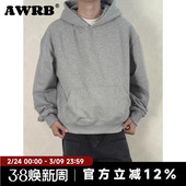 宽松简约上衣 卫衣男加厚休闲百搭帽衫 AWRB美式 复古cleanfit短款