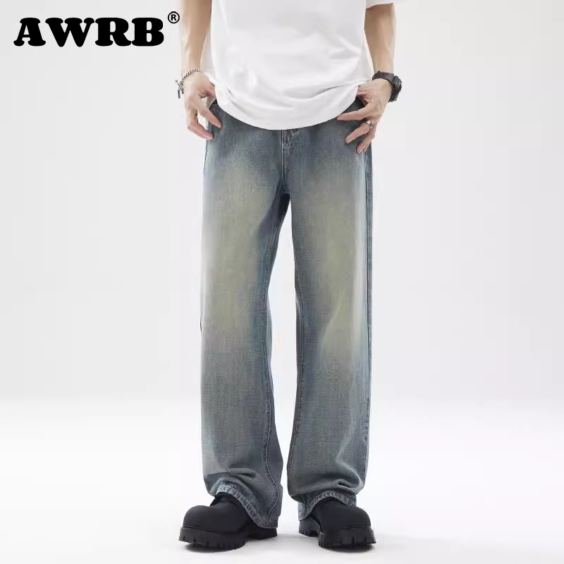 AWRB美式复古直筒宽松牛仔裤