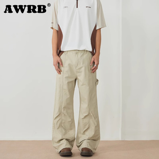 AWRB美式复古解构设计工装裤休闲裤小众宽松微喇高级感男女长裤
