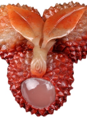 定做红石寿山石摆件精品天然石雕摆件精雕荔枝手把件硕果累累名利