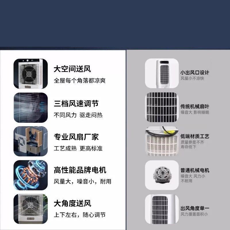 冷风机家用静音空调扇降温制冷气扇移动商用工业水冷风扇水空调