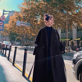 红色毛呢外套女秋冬季加厚2024新款高级感新娘结婚回门服呢子大衣