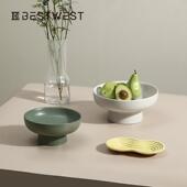 博西家居 创意高档马卡龙釉面陶瓷干果盘 ins风家用客厅坚果零食
