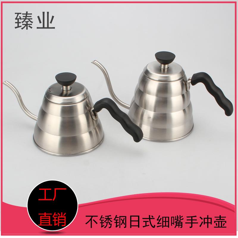 304不锈钢手冲咖啡壶砂光不锈钢冲茶壶咖啡冲泡细口壶1000ml