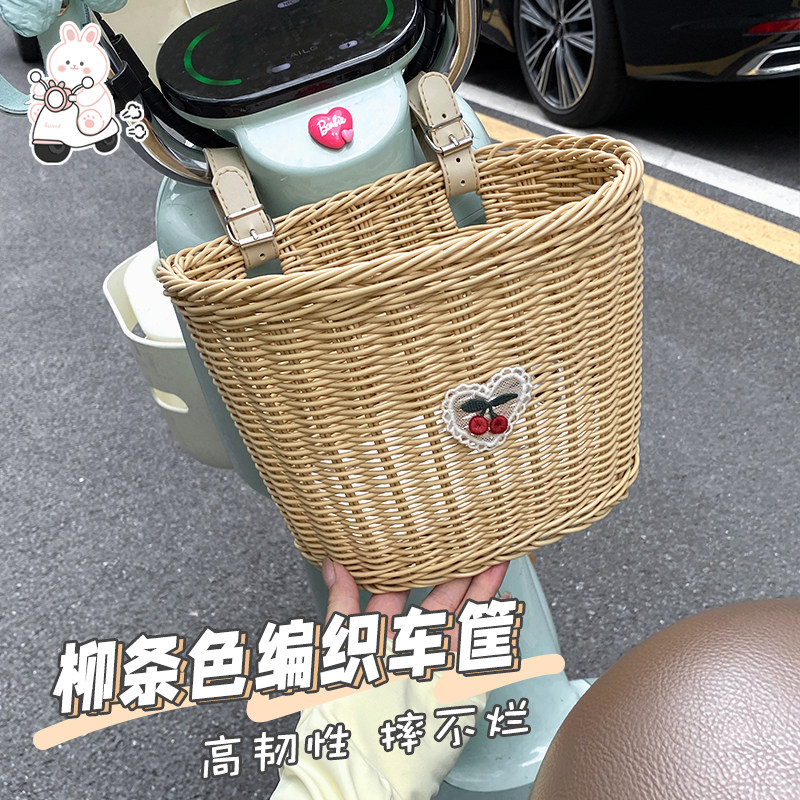 电动车后置c车筐车篮复古电瓶车自行车前置挂物兜收纳后尾挂篮菜,电动车/配件/交通工具,电动车挂包,淘宝优惠券,粉丝福利购,淘宝优惠卷