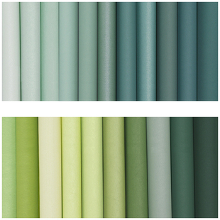 墙纸卧室客厅书房儿童房壁纸简约B现代轻奢莫兰迪绿色防水装 饰北