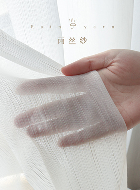 白纱窗帘透d光不透人纱帘窗纱2022年新款卧室阳台北欧简约白色纱
