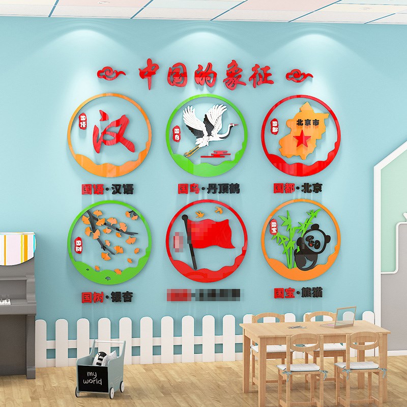 幼儿园墙面装饰元旦楼o道环创主题墙贴爱国中国传统文化走廊布置3