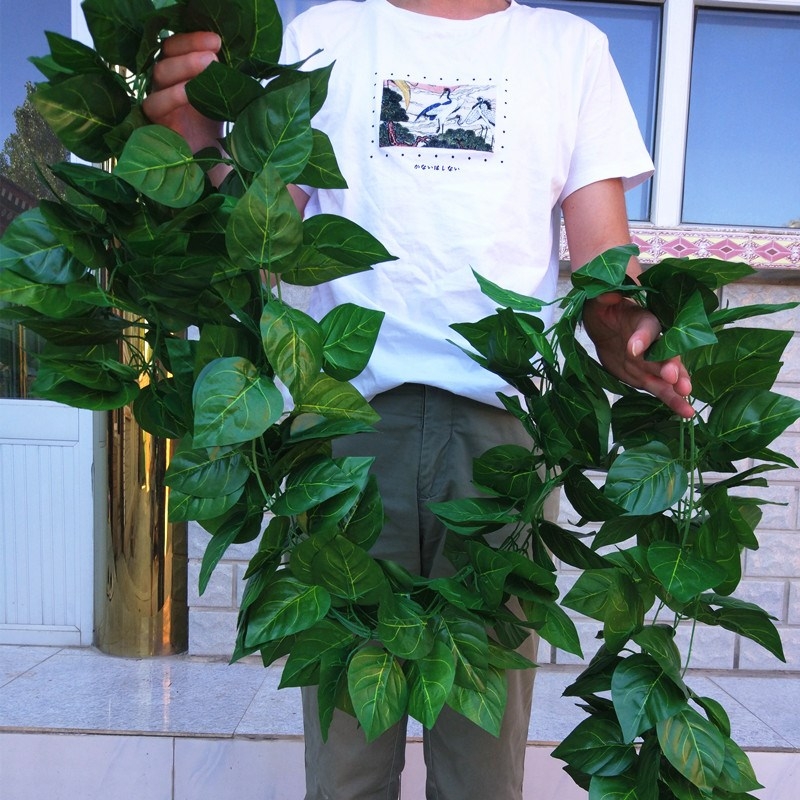 塑料绿色植物 爬滕真p叶子假树叶藤条花藤缠绕绿色藤蔓室内绿萝遮