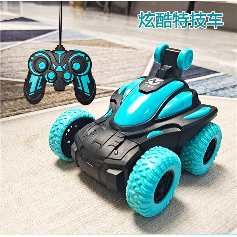 儿童充电翻斗车玩具炫酷耐摔自动翻转遥I控汽车翻转特技车男孩宝