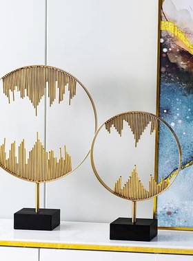 电视柜摆件家居饰品酒柜样板房玄关铁艺金属轻奢装饰现Z代简约客