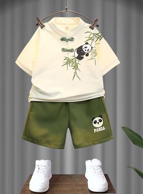 儿童汉服套装男童夏装新中式唐装2三四5六岁宝宝夏天中国风短袖