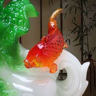 中式 饰品店铺开业乔迁礼品 百财有余玉白菜摆件客厅吧台酒柜装