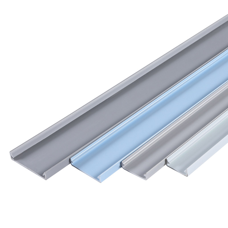 PVC配线槽灰白蓝l色行线布线槽卡扣A滑盖塑料盖板25 30 35 4 5