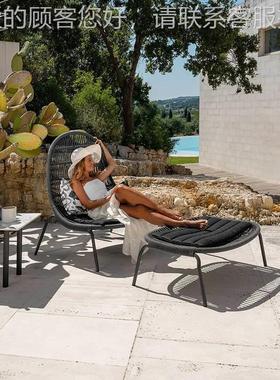 户外懒人发沙创家意阳台躺椅花园藤编露天别墅室894内酒外阳光房