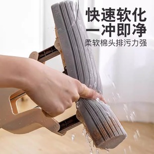 胶棉吸水拖把家用大号加宽吸水海绵懒人免手洗对折挤水棉头拖 新款