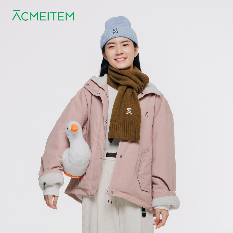 ACMEITEM爱棵米 冬季亲子立领工装夹克外套仿羊羔毛加绒宽松男女