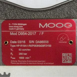 R18A1 RKP063KM28F2Y00 D954 穆格 MOOG 液压泵 2017