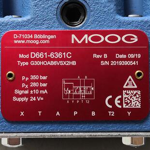 穆格 D661 MOOG G30HOAB6VSX2HB 比例伺服阀 6361C