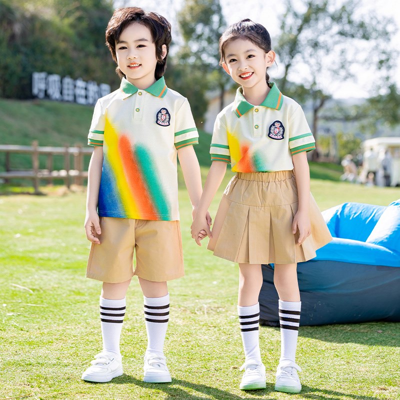 幼儿园园服夏季毕业照服装儿童夏天纯棉校服夏装小学生运动会班服