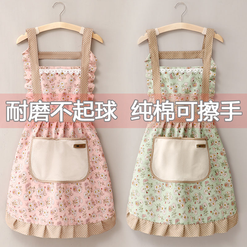 围裙2023新款网红餐饮专用做饭工作服罩衣女厨房家用夏季纯棉围腰