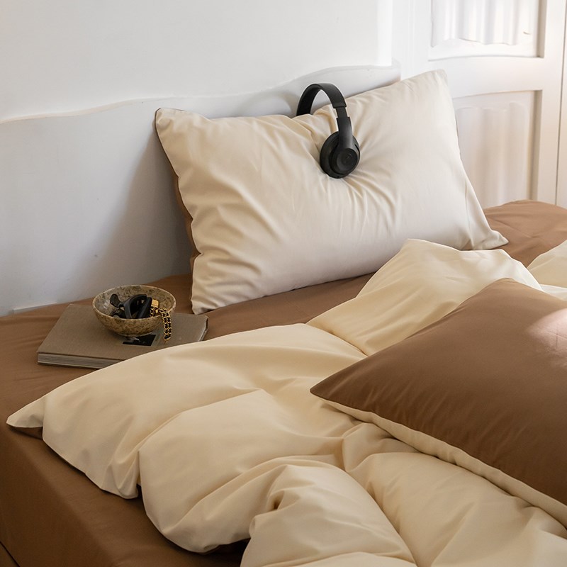 被窝不凉 加厚磨毛100支长绒棉磨绒四件套 秋冬季纯棉全棉纯色