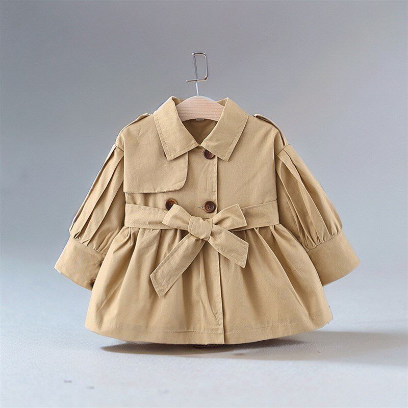 女童风衣外套小孩2023新款中长款韩版洋气秋装宝宝时髦儿童女春秋