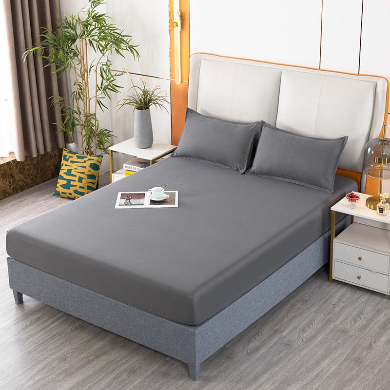 纯色印花床笠单件双人床套床罩磨毛床单保护套床笠三件套