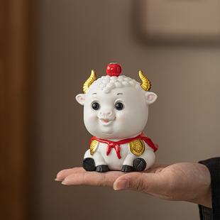 牛市大涨陶瓷牛摆件股票吉祥物办公室生肖牛装饰品摆设牛气冲天